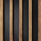 Wood wall WoodHarmony ® Smoked oak on a black background