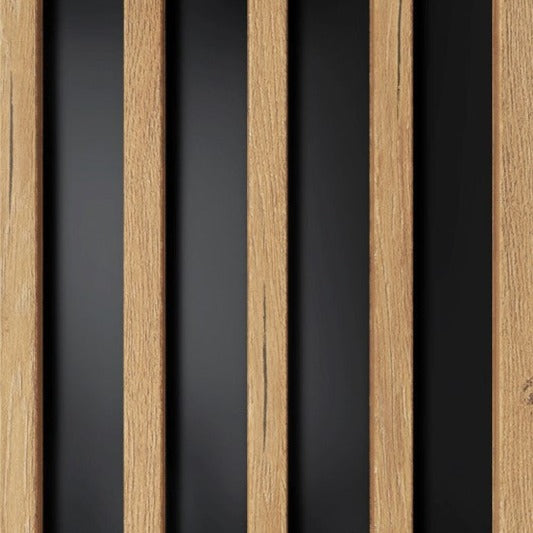 Wood wall WoodHarmony ® Oak on a black background