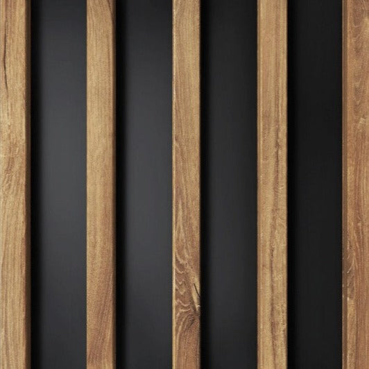 Wood wall WoodHarmony ® Smoked oak on a black background