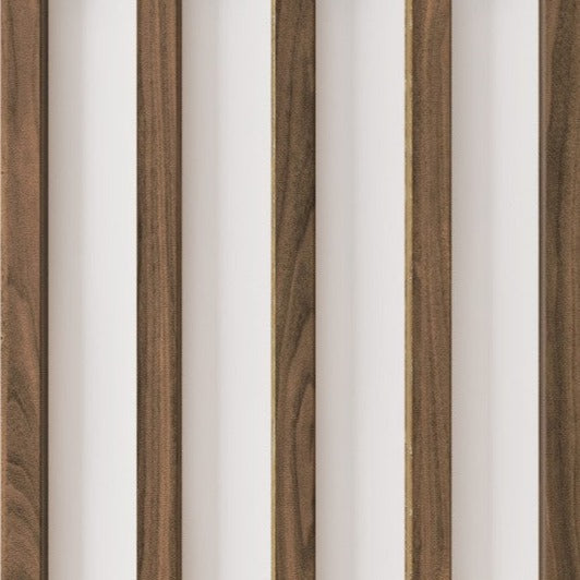Wood wall WoodHarmony ® Walnut on a white background