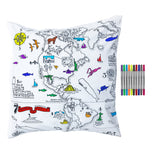 Pillowcase “Draw alone- World map” - 65x65 cm
